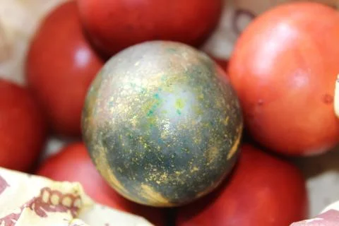 Beautiful Easter eggs on a white background Stock Photos