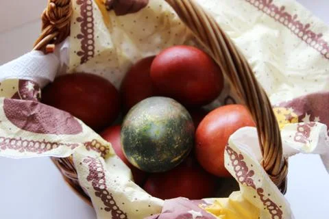 Beautiful Easter eggs on a white background Stock Photos