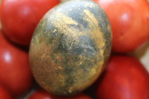 Beautiful Easter eggs on a white background Stock Photos