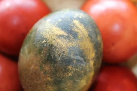 Beautiful Easter eggs on a white background Stock Photos