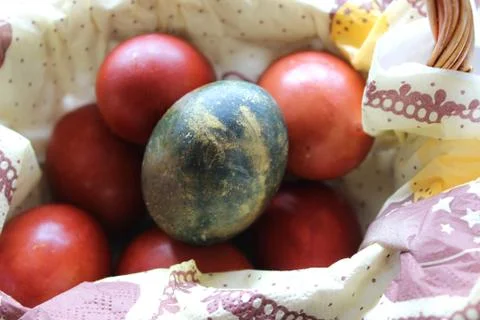 Beautiful Easter eggs on a white background Foto stock