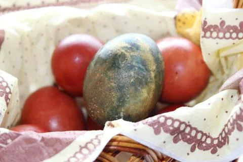 Beautiful Easter eggs on a white background Stock Photos