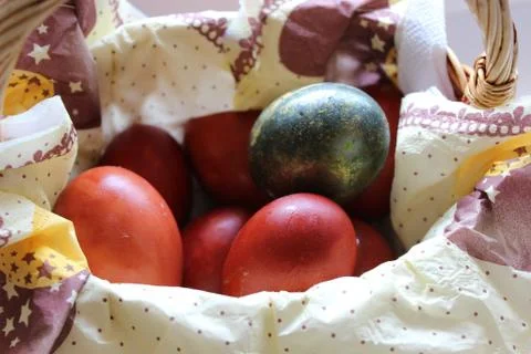Beautiful Easter eggs on a white background Stock Photos
