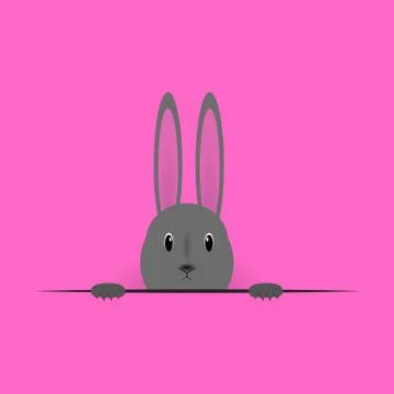 Beautiful Easter Hare on pink background.  Illustration Stock Illustration