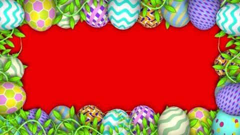 Beautiful easter holiday frame with colourful eggs in different designs and.. Stock Footage 268469109