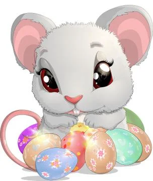 Beautiful Easter mouse Stock Illustration