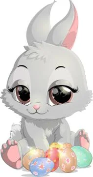 Beautiful Easter rabbit Stock Illustration