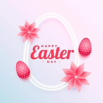 Beautiful easter wishes background with flower and egg design Stock Illustration