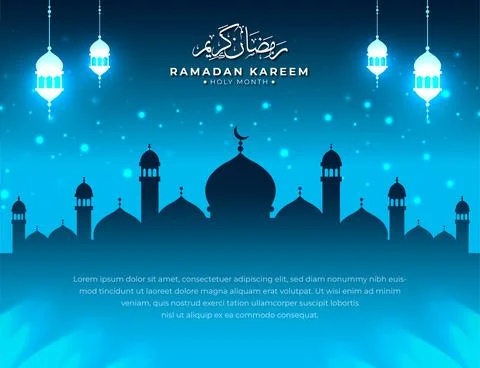Beautiful eid mubarak greeting background or Ramadan kareem design with islam Stock Illustration
