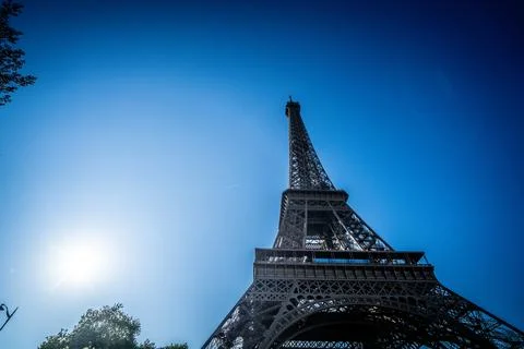 Beautiful Eiffel Tower in Paris. Nice day Stock Photos