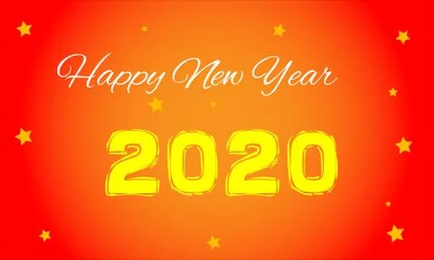 Beautiful elegant text design of happy new year 2020. vector illustration. Gr Stock Illustration