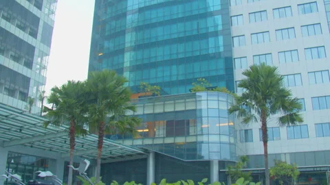 Beautiful Elegant View Outside of Hotel Oudoor Stock Footage 333354768