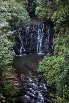 Beautiful Elephant Falls, the Three steps water falls, in Shillong, Meghalaya 스톡 사진