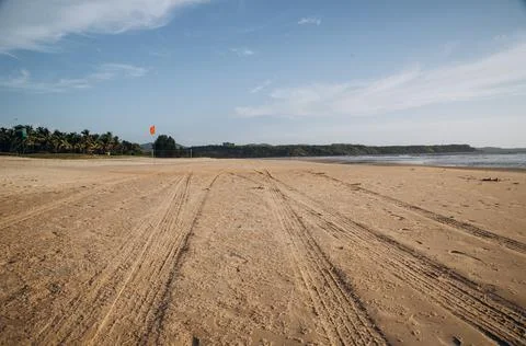 Beautiful empty beach in Goa Stock Photos