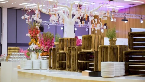 Beautiful empty Buffet 스톡 동영상 103855152