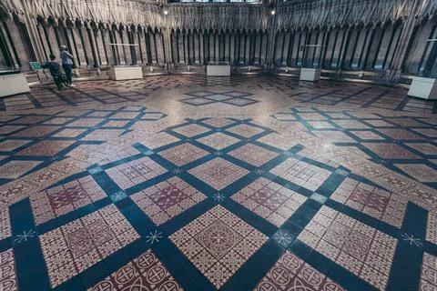 Beautiful empty interior of the York Minster Iconic Gothic style medieval cat Stock Photos