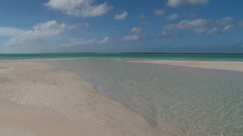 Beautiful empty lagoon inside a remote atoll. Kiribati.1 Stock Footage 104937338