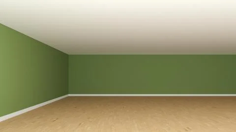 Beautiful Empty Room Corner without Furniture, Frontal View. Interior Concept Stock Illustration