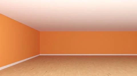 Beautiful Empty Room Corner without Furniture, Frontal View. Interior Concept Stock Illustration