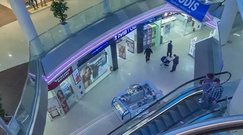 Beautiful escalator at the Mall Stock Footage 63323251