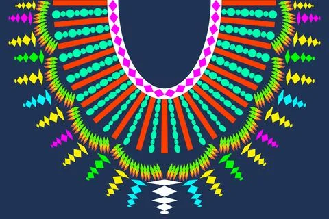 Beautiful ethnic collar pattern on background. Stock Illustration