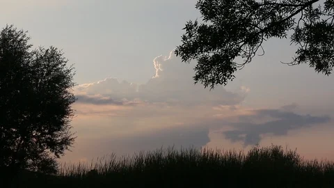Beautiful evening cloudy landscape Stock Footage 107398149