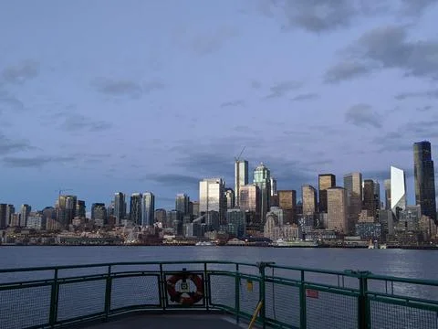 Beautiful evening in the downtown State Seattle Stock Photos