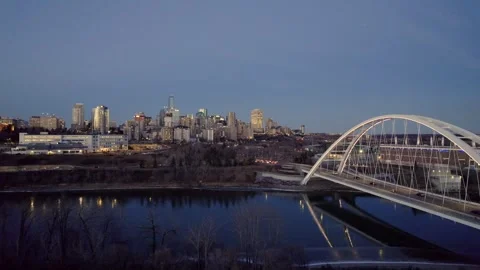 Beautiful Evening in Edmonton Stock Footage 256735949