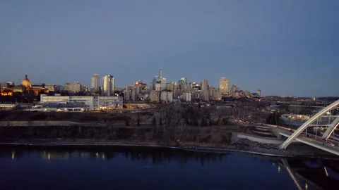 Beautiful Evening in Edmonton Stock Footage 256736028