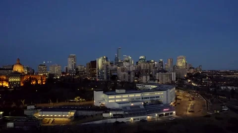 Beautiful Evening in Edmonton Stock Footage 256736243