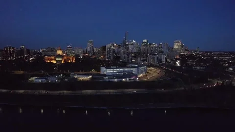 Beautiful Evening in Edmonton Stock Footage 256736612