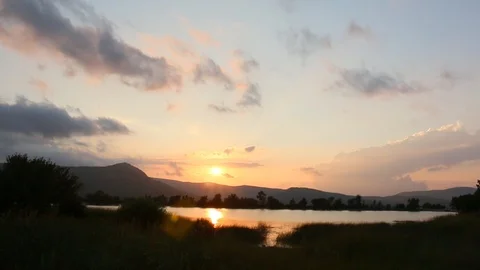 Beautiful evening landscape Stock Footage 107398139
