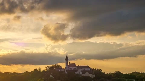 Beautiful evening sky with dramatic cloud atmosphere Stock Footage 284838390