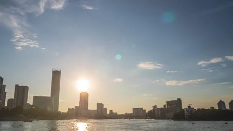 Beautiful evening sky. Dramatic sunset. Stock Footage 250445735