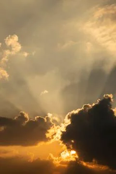 The beautiful evening sky before the sunset. Stock Photos