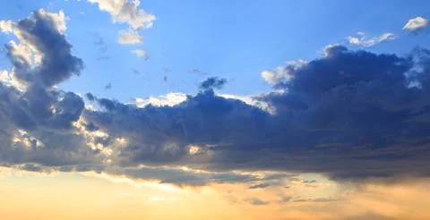 Beautiful evening sky with thunderclouds Stock Photos