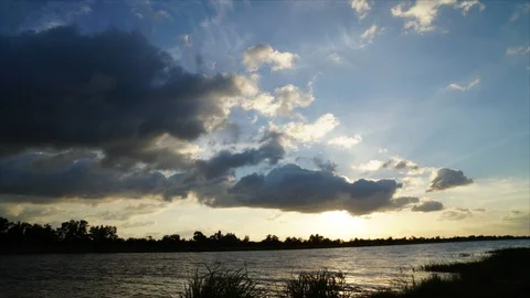 Beautiful evening sunset Stock Footage 105985866