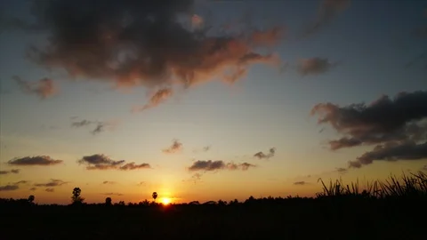 Beautiful evening sunset Stock Footage 105986500