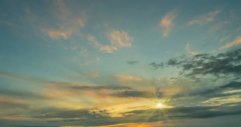 Beautiful Evening Sunset Time Lapse, video loop Stock Footage 110816507