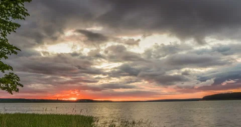 Beautiful Evening Sunset Time Lapse Stock Footage 113574388