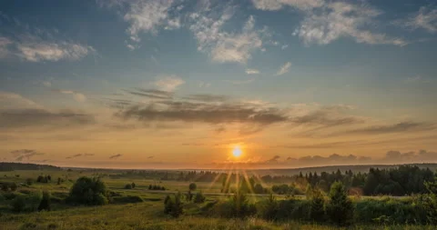 Beautiful Evening Sunset Time Lapse Stock Footage 114715394