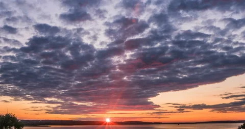 Beautiful evening timelapse sunset evening sky Stock Footage 116225708