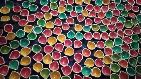 Beautiful ever view of diya during the festival of diwali. Stock Footage 143719289