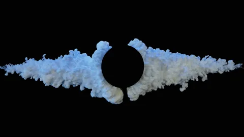 Beautiful explosion of white paint underwater Stock Footage 105377859