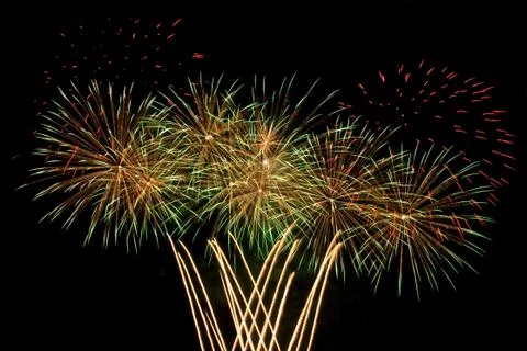 Beautiful explosions of fireworks Stock Photos