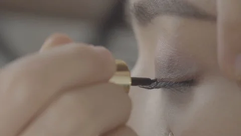 Beautiful Eyes Makeup Tutorial Stock Footage 129803288