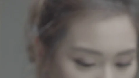 Beautiful Eyes Makeup Tutorial Stock Footage 129803326