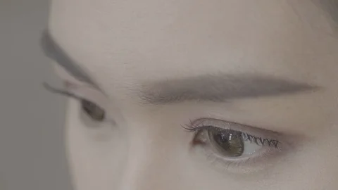 Beautiful Eyes Makeup Tutorial Stock Footage 129803341