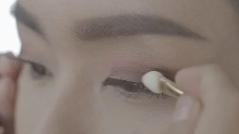 Beautiful Eyes Makeup Tutorial Stock Footage 129803350