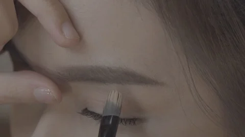 Beautiful Eyes Makeup Tutorial Stock Footage 129803361
